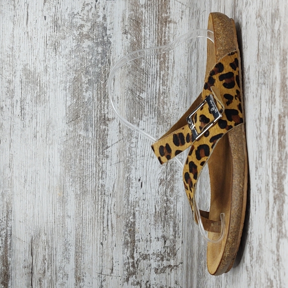 🟥Yokono Leopard Calf Hair Ibiza Thong Cork Sandal - Picture 1 of 16